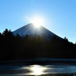 富士山と初日の出！初日の出でダイヤモンド富士と逆さ富士を同時に見ることができるスポット　富士本栖湖リゾート竜神池（山梨県富士河口湖町）